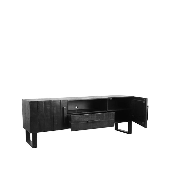 Tv-meubel Santos - Zwart - Mangohout - 168 cm-TV-meubels-LABEL51