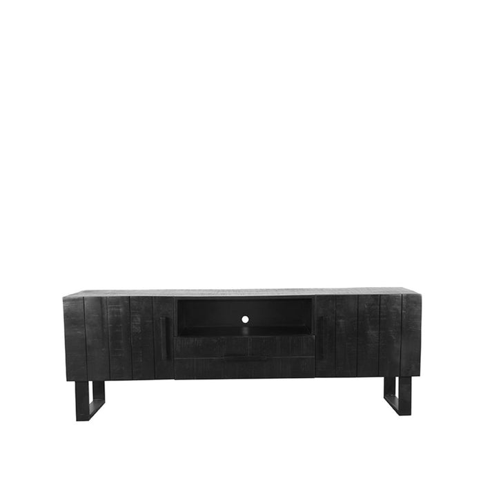 Tv-meubel Santos - Zwart - Mangohout - 168 cm-TV-meubels-LABEL51