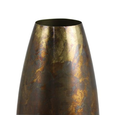 Vaas Arezzo small - ø22x45 - Messing antique goud - Metaal-Woondecoratie-HSM Collection