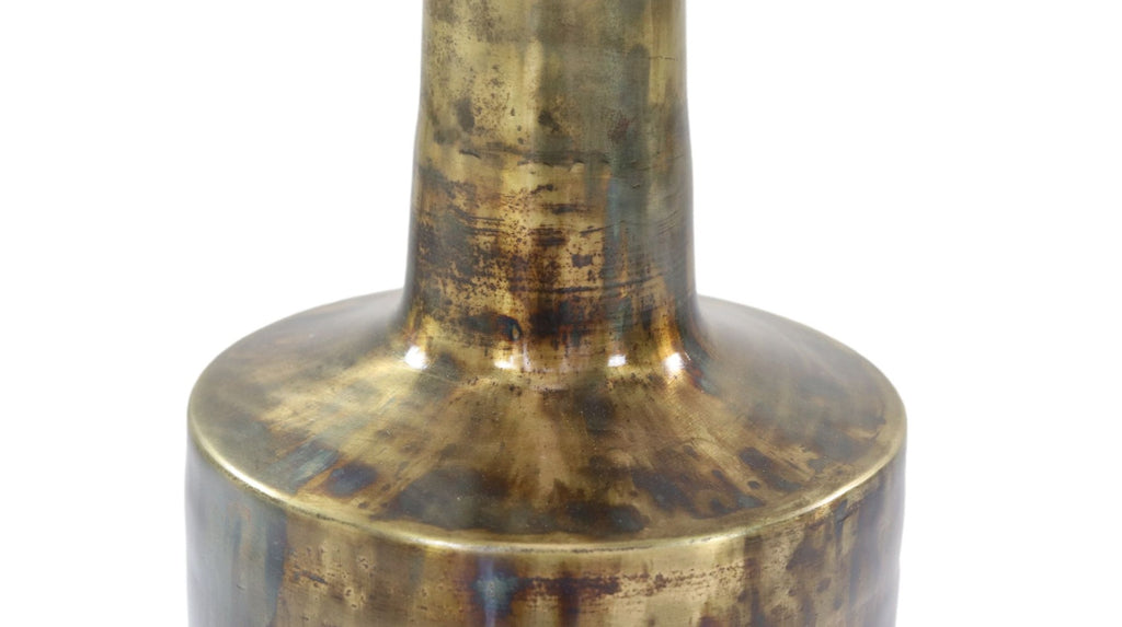 Vaas Bergamo large - ø24x75 - Messing antique goud - Metaal-Woondecoratie-HSM Collection