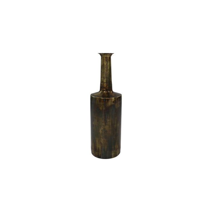 Vaas Bergamo medium - ø20x65 - Messing antique goud - Metaal-Woondecoratie-HSM Collection