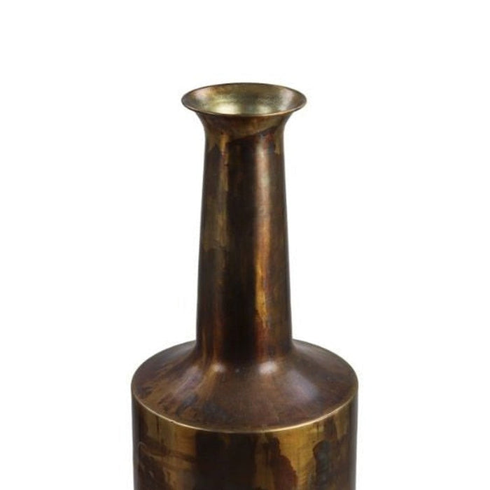 Vaas Bergamo small - ø17x55 - Messing antique goud - Metaal-Woondecoratie-HSM Collection