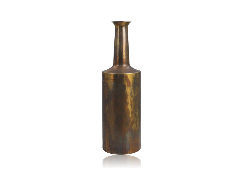 Vaas Bergamo small - ø17x55 - Messing antique goud - Metaal-Woondecoratie-HSM Collection