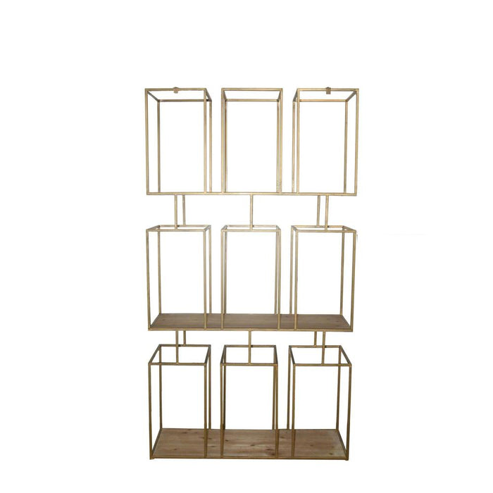 Vakkenkast Alfa Naturel Hout Metaal Kast Block-Vakkenkasten-PTMD