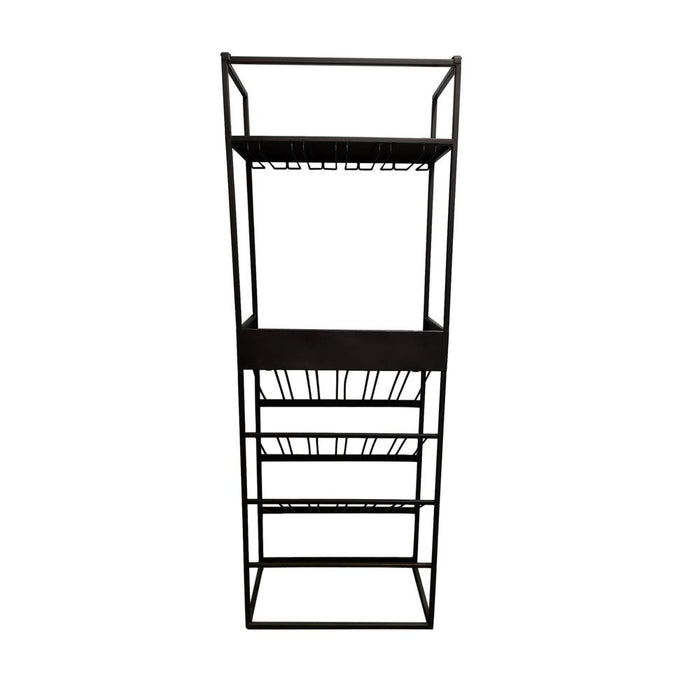 Vakkenkast Arto Wijnrek Dark Grijs Bruin Marmer-Vakkenkasten-PTMD