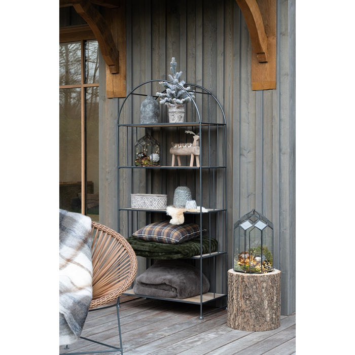 Vakkenkast Bruin Fir hout Rond 40x80 cm-Vakkenkasten-J-Line