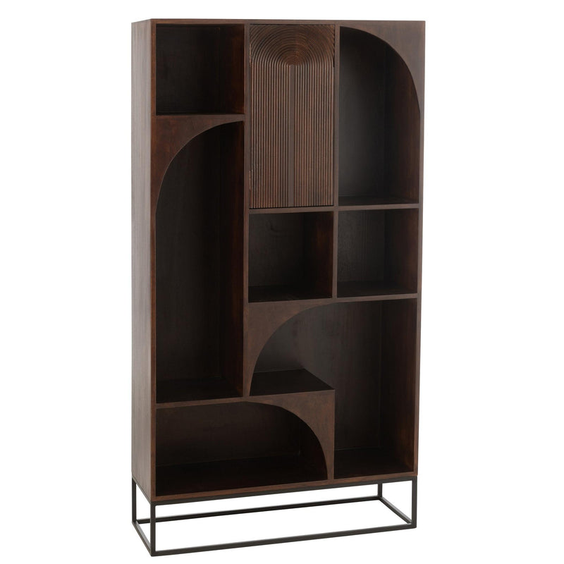Vakkenkast Bruin Mangohout hout 33x90 cm-Vakkenkasten-J-Line