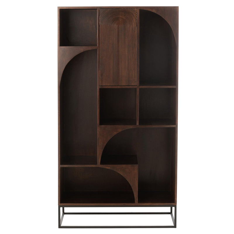 Vakkenkast Bruin Mangohout hout 33x90 cm-Vakkenkasten-J-Line