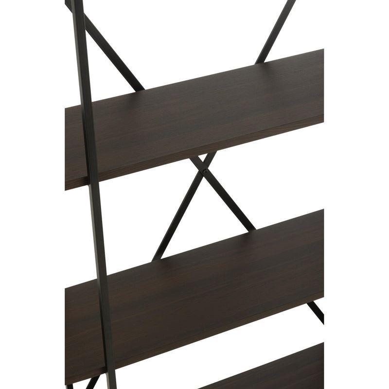 Vakkenkast Bruin ijzer Ovaal 33x120 cm-Vakkenkasten-J-Line