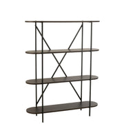 Vakkenkast Bruin ijzer Ovaal 33x120 cm-Vakkenkasten-J-Line