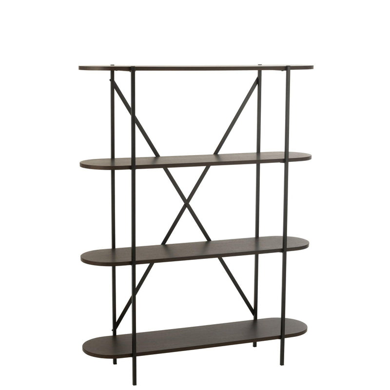 Vakkenkast Bruin ijzer Ovaal 33x120 cm-Vakkenkasten-J-Line