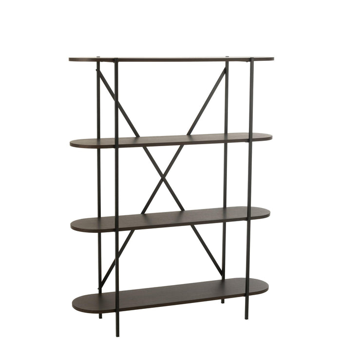 Vakkenkast Bruin ijzer Ovaal 33x120 cm-Vakkenkasten-J-Line