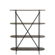 Vakkenkast Bruin ijzer Ovaal 33x120 cm-Vakkenkasten-J-Line