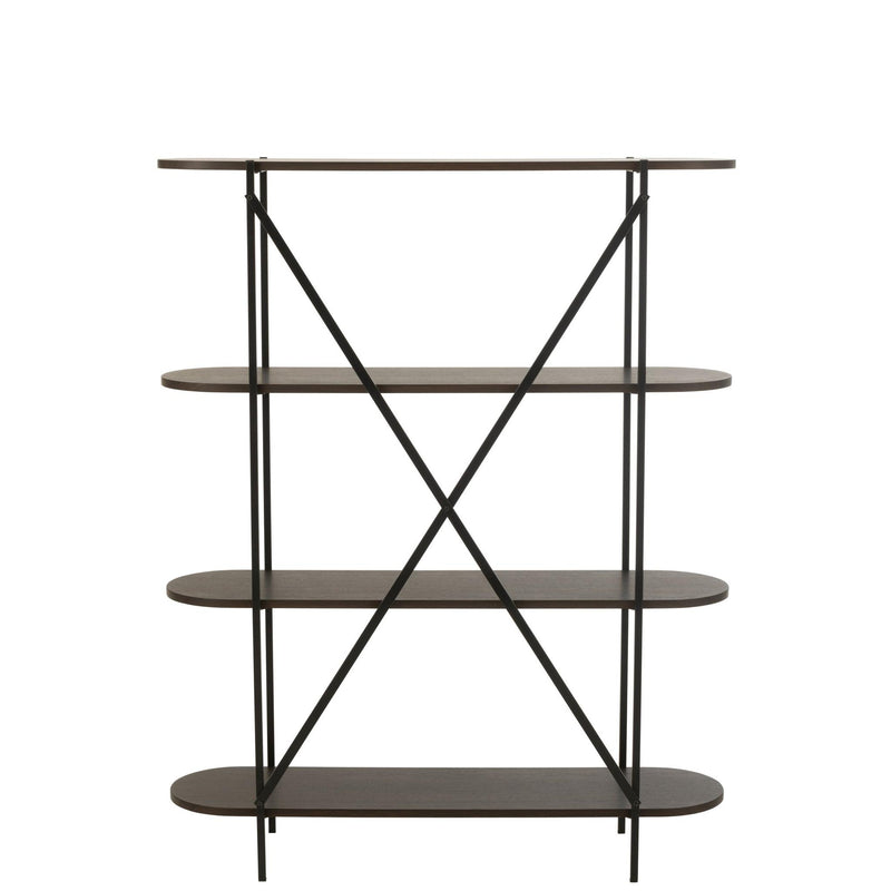 Vakkenkast Bruin ijzer Ovaal 33x120 cm-Vakkenkasten-J-Line