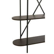 Vakkenkast Bruin ijzer Ovaal 33x120 cm-Vakkenkasten-J-Line