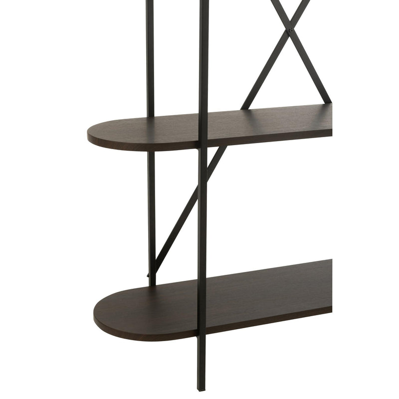 Vakkenkast Bruin ijzer Ovaal 33x120 cm-Vakkenkasten-J-Line