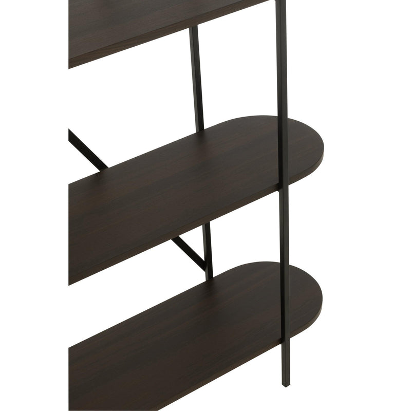 Vakkenkast Bruin ijzer Ovaal 33x120 cm-Vakkenkasten-J-Line