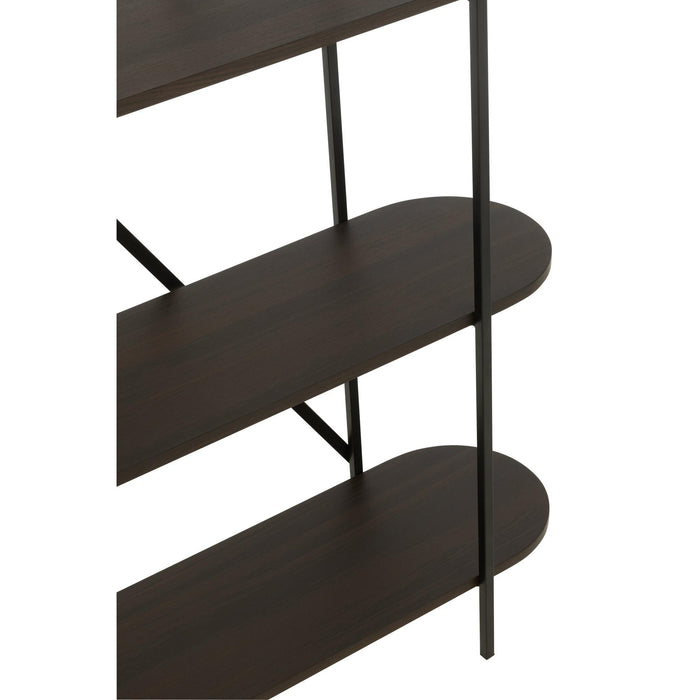 Vakkenkast Bruin ijzer Ovaal 33x120 cm-Vakkenkasten-J-Line