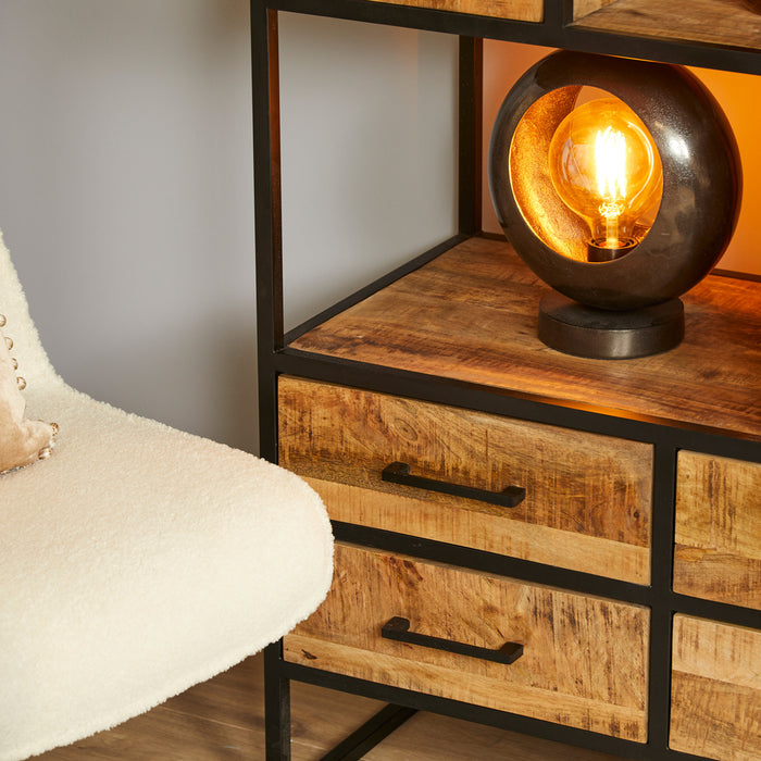 Vakkenkast Denver | Mangohout en staal | 90 cm-Vakkenkasten-Starfurn