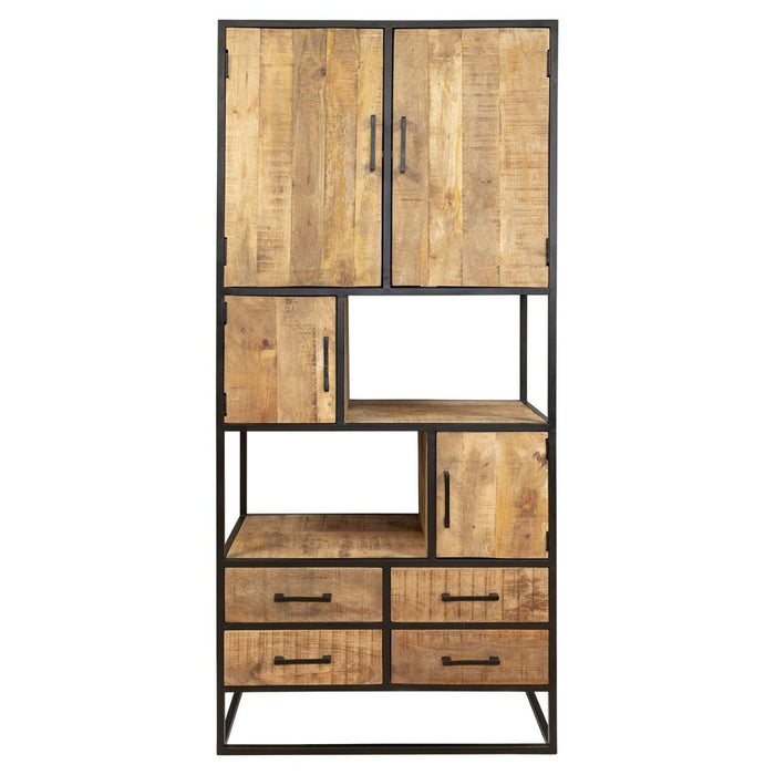 Vakkenkast Denver | Mangohout en staal | 90 cm-Vakkenkasten-Starfurn