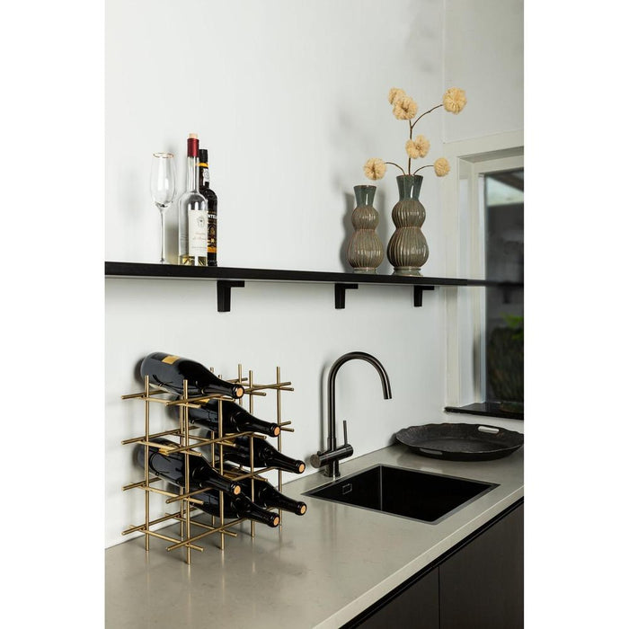 Vakkenkast Gordo Messing Staal Vierkant Frame Wijnrek-Vakkenkasten-PTMD