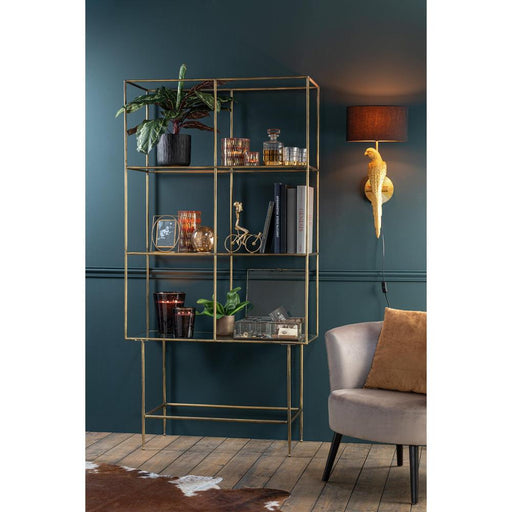 Vakkenkast Goud Glas 40x100 cm-Vakkenkasten-J-Line