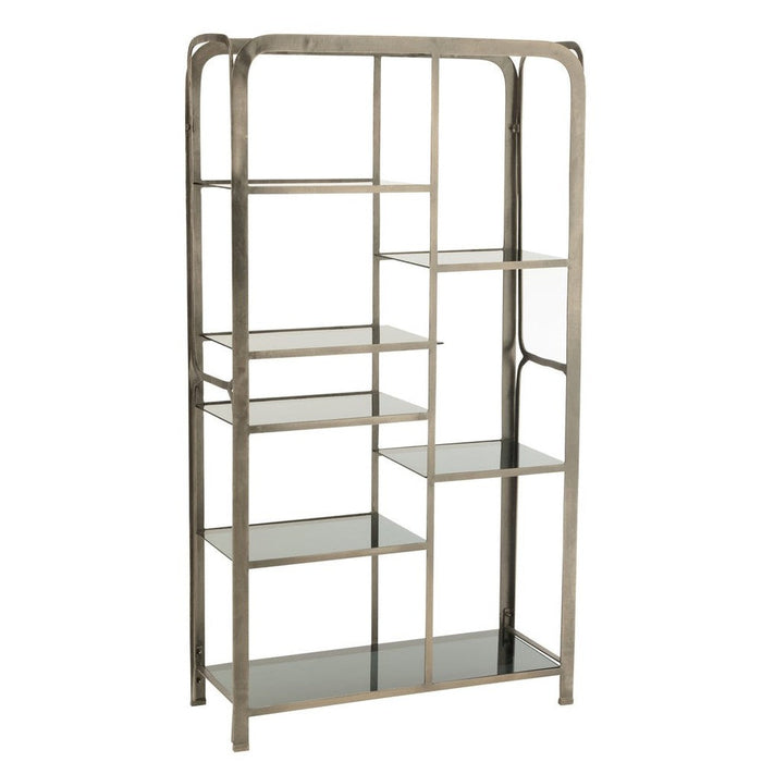 Vakkenkast Grijs ijzer Antiek 36x91 cm-Vakkenkasten-J-Line