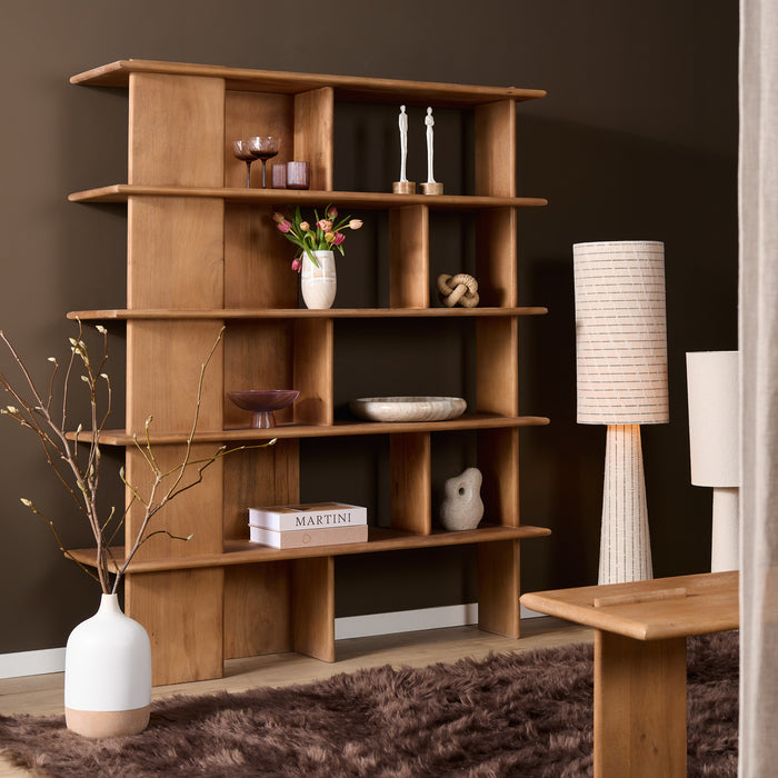 Vakkenkast Lina Naturel Mangohout 150x40 cm-Wandkasten-Starfurn