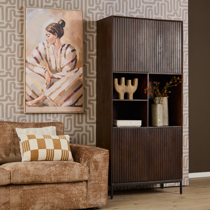 Vakkenkast Madison Bruin - 90 cm-Opbergkasten-Starfurn