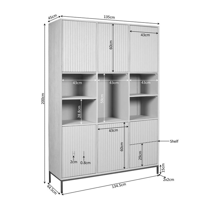 Vakkenkast Madison XL Bruin - 135 cm-Vakkenkasten-Starfurn