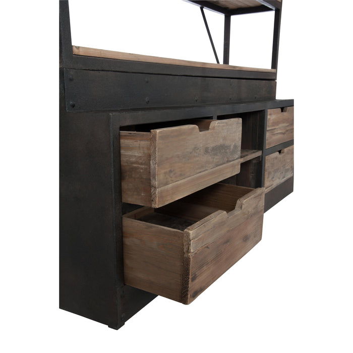 Vakkenkast Naturel Ijzer 45x160 cm-Opbergkasten-J-Line