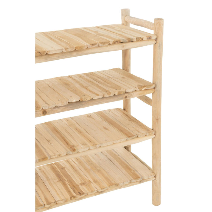 Vakkenkast Naturel Teakhout 40x140 cm-Opbergkasten-J-Line