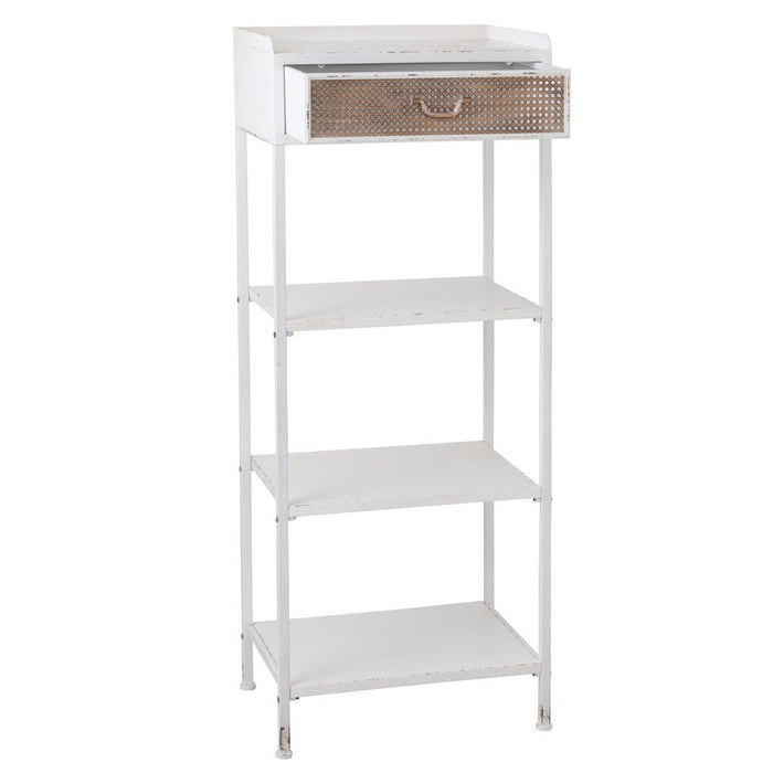 Vakkenkast Rack 1 Lade + 3 Shelves Metaal Wit-Vakkenkasten-J-Line