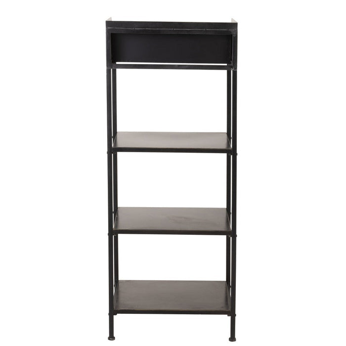 Vakkenkast Rack 1 Lade + 3 Shelves Metaal Zwart-Vakkenkasten-J-Line