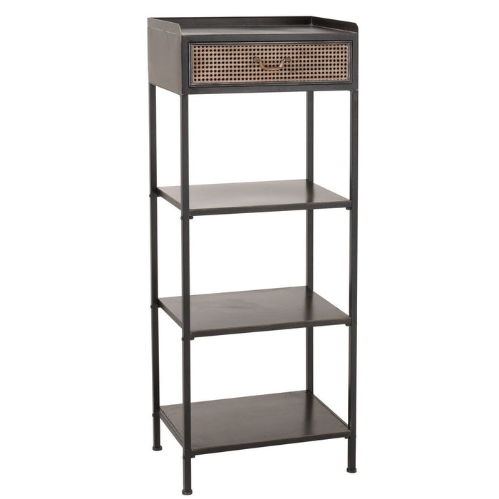 Vakkenkast Rack 1 Lade + 3 Shelves Metaal Zwart-Vakkenkasten-J-Line