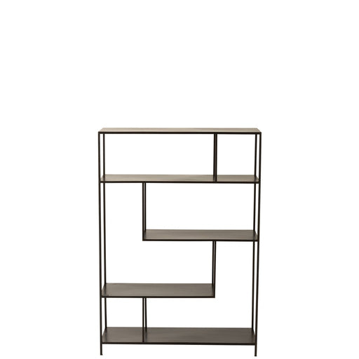 Vakkenkast Zwart Metaal 26x85 cm-Vakkenkasten-J-Line