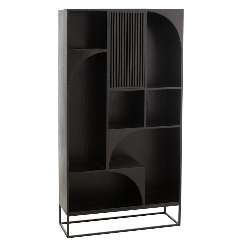 Vakkenkast Zwart ijzer 33x90 cm-Vakkenkasten-J-Line