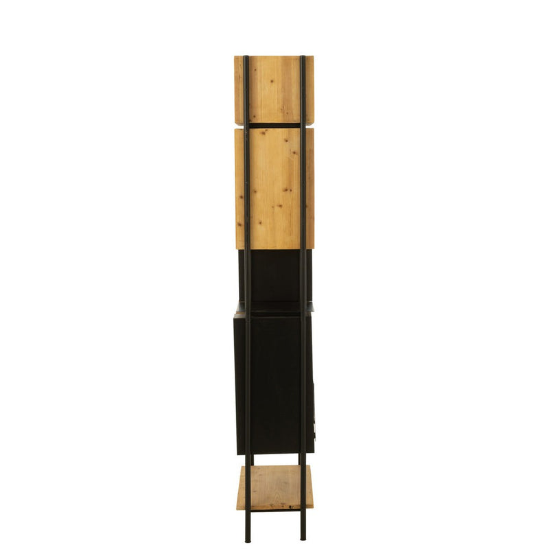 Vakkenkast Zwart ijzer S 30x65 cm-Vakkenkasten-J-Line