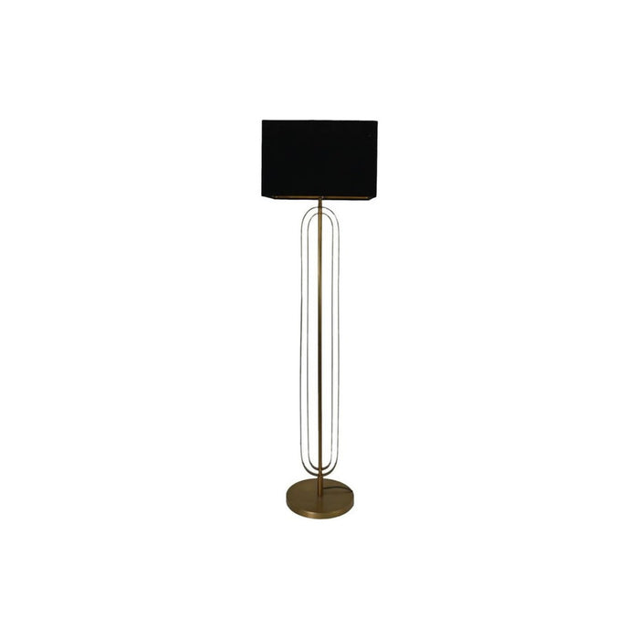 Vierkante lampenkap - 42x42x28 - Zwart/goud - Velours-Lampenkappen-HSM Collection