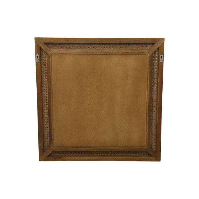 Vierkante spiegel - 80x3x80- Naturel - Teak/rotan-Spiegels-HSM Collection