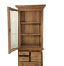 Vitrinekast 2 Deur 3 La-72x46x193-Naturel-Teak/Glas-Vitrinekasten-HSM Collection