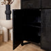 Vitrinekast Boaz Zwart 115 cm 115x45x180 cm-Vitrinekasten-Starfurn