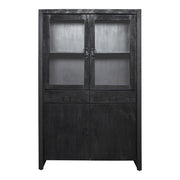 Vitrinekast Boaz Zwart 115 cm 115x45x180 cm-Vitrinekasten-Starfurn