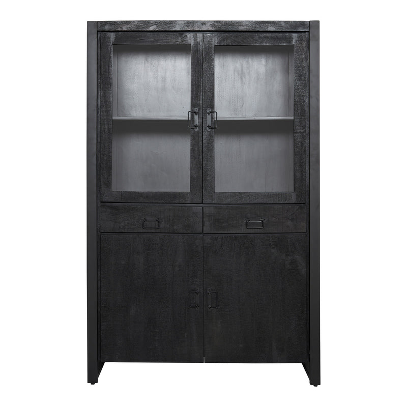 Vitrinekast Boaz Zwart 115 cm 115x45x180 cm-Vitrinekasten-Starfurn