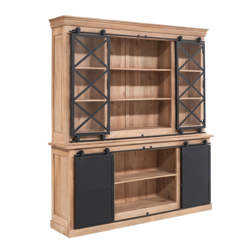Vitrinekast Fresno XXL 200 cm 200x45x220 cm-Vitrinekasten-Starfurn