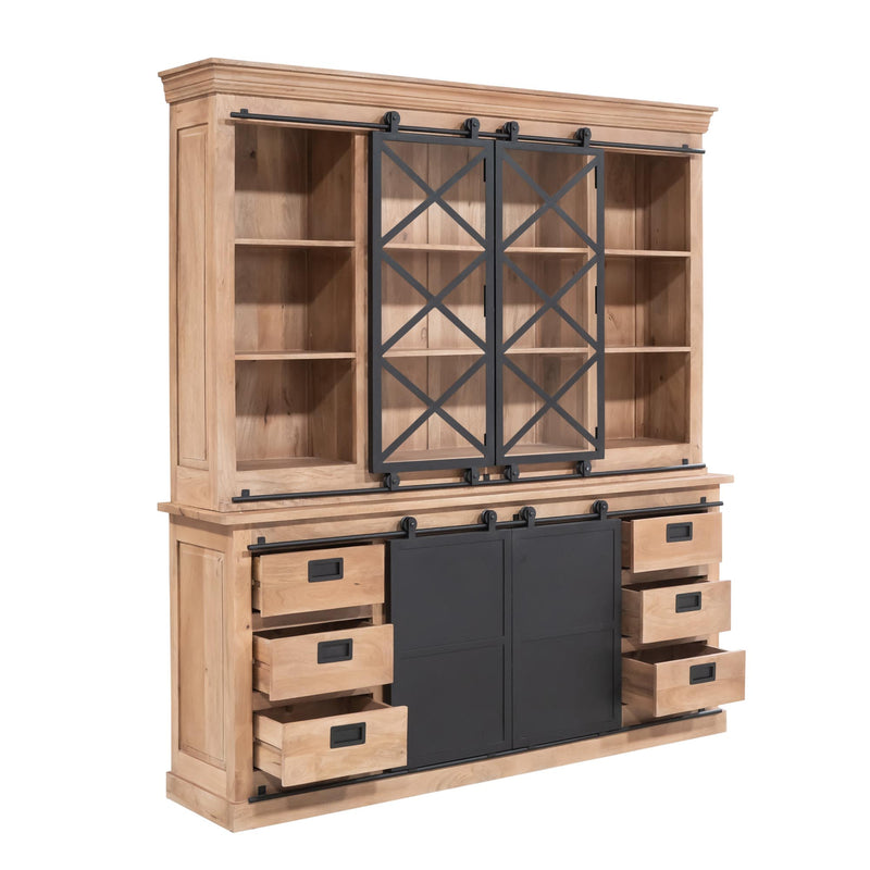 Vitrinekast Fresno XXL 200 cm 200x45x220 cm-Vitrinekasten-Starfurn