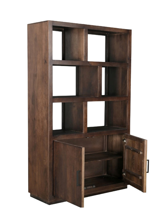 Vitrinekast Jaxx Mangohout Bruin 120x45 cm-Vitrinekasten-Livingfurn