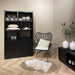 Vitrinekast Jaxx Mangohout Zwart 120x45x200 cm-Vitrinekasten-Livingfurn