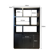 Vitrinekast Jaxx Mangohout Zwart 120x45x200 cm-Vitrinekasten-Livingfurn