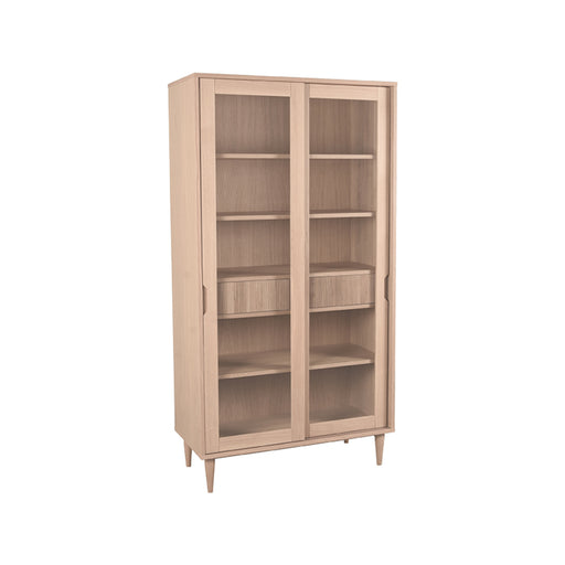 Vitrinekast Jule Naturel Eiken - 100x49x180 cm-Vitrinekasten-LABEL51